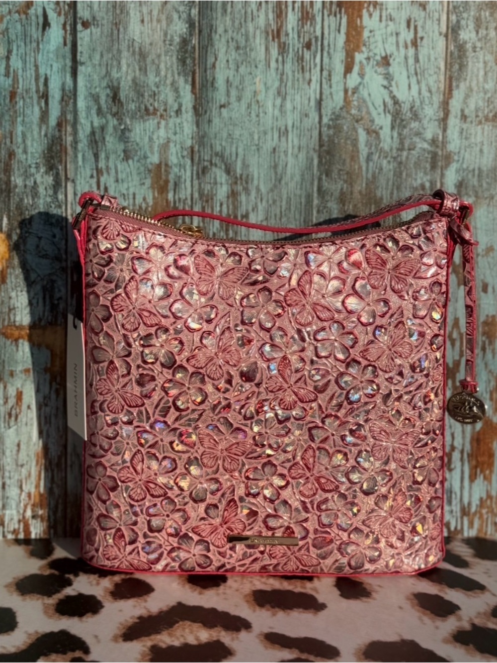 Brahmin Fearless Pink Ainsley Katie Iridescent Crossbody Bag NWT BCA limited